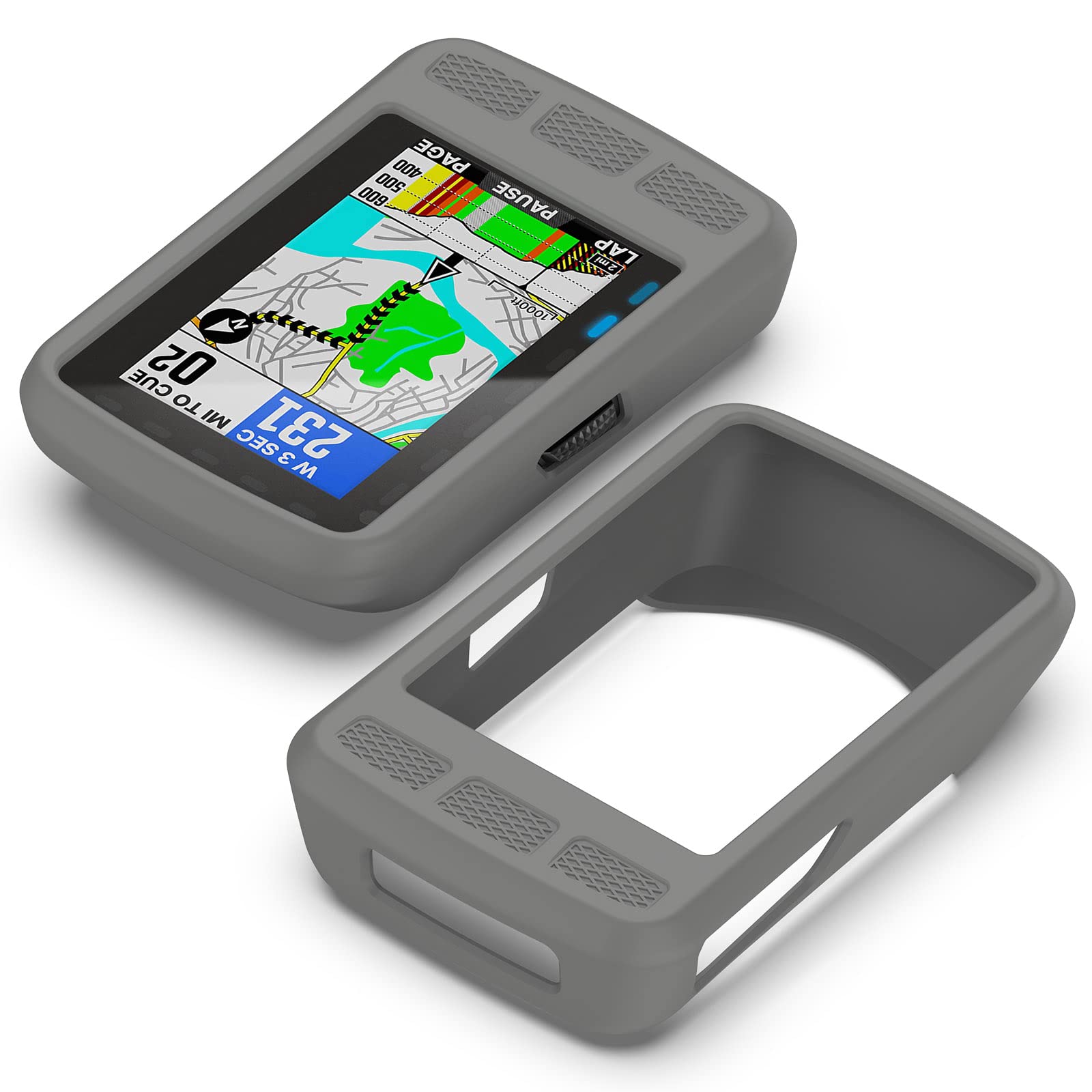 Braleto Cover +2 Vetro Temperato Compatibile con Wahoo Elemnt Roam,Protezione Dello Schermo in Vetro di Durezza 9H Accessori per Computer Da Bicicletta GPS (grey