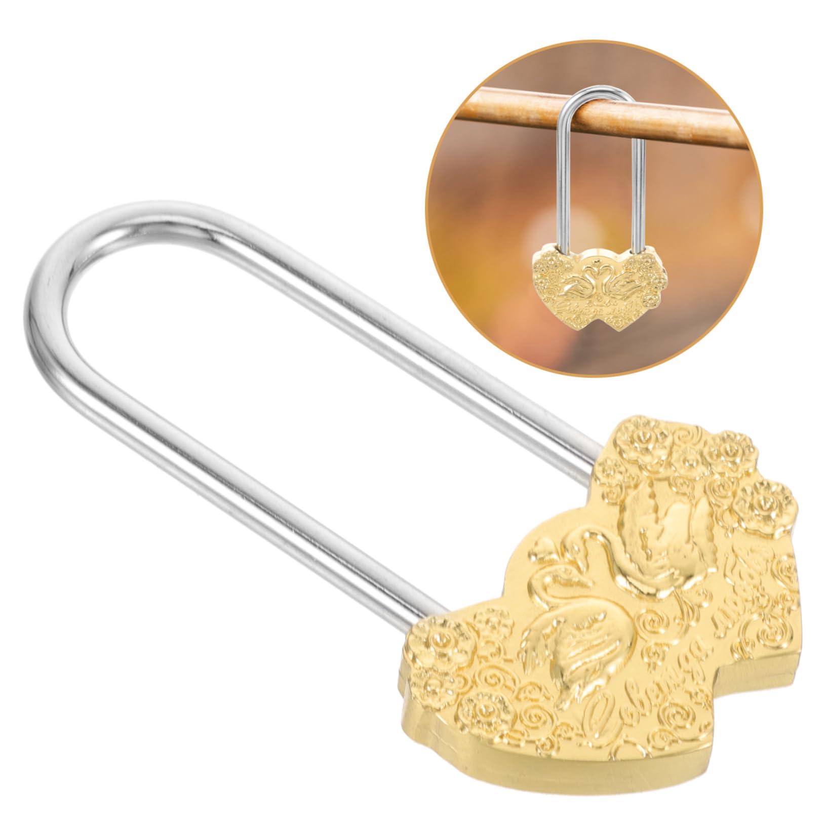 HOMSFOU 3stücke Vintage Liebesschloss Metall Mit -muster Dekorativer -padlock Für Tragbar Und Vielseitig Einsetzbar Für Hochzeiten Und Valentinstag