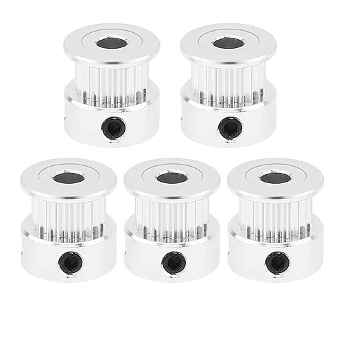 Miniatura 8 de Paquete de 5 poleas GT2 16 dientes 0.197 in diámetro 16T correa dentada rueda de polea aluminio para impresora 3D