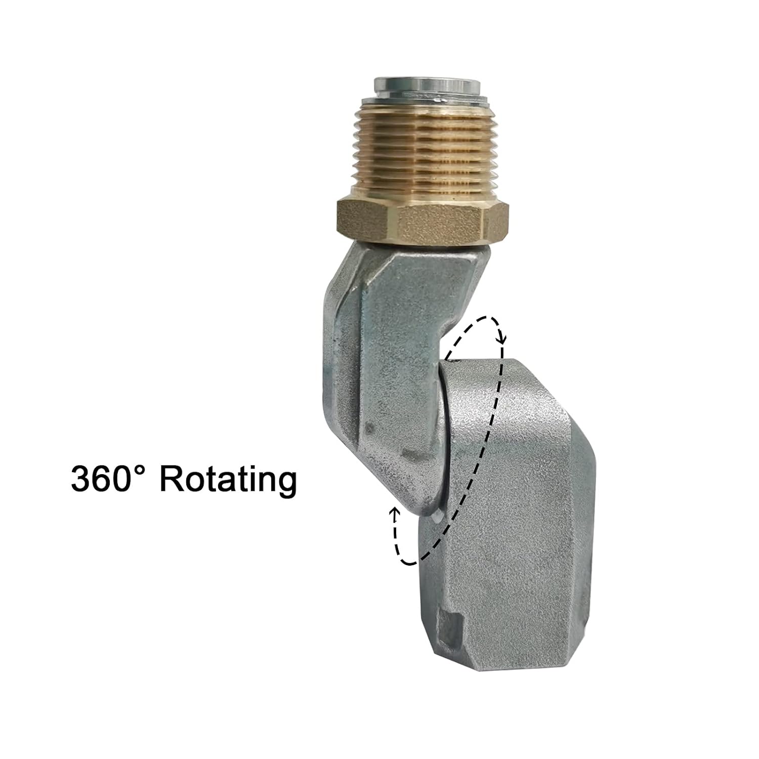 2PCS 3/4 Inch Fuel Hose Swivel 360 Rotating Connector for Fuel Nozzle Multi Plane Fuel Plane Swivel 19mm Male 19mm Female