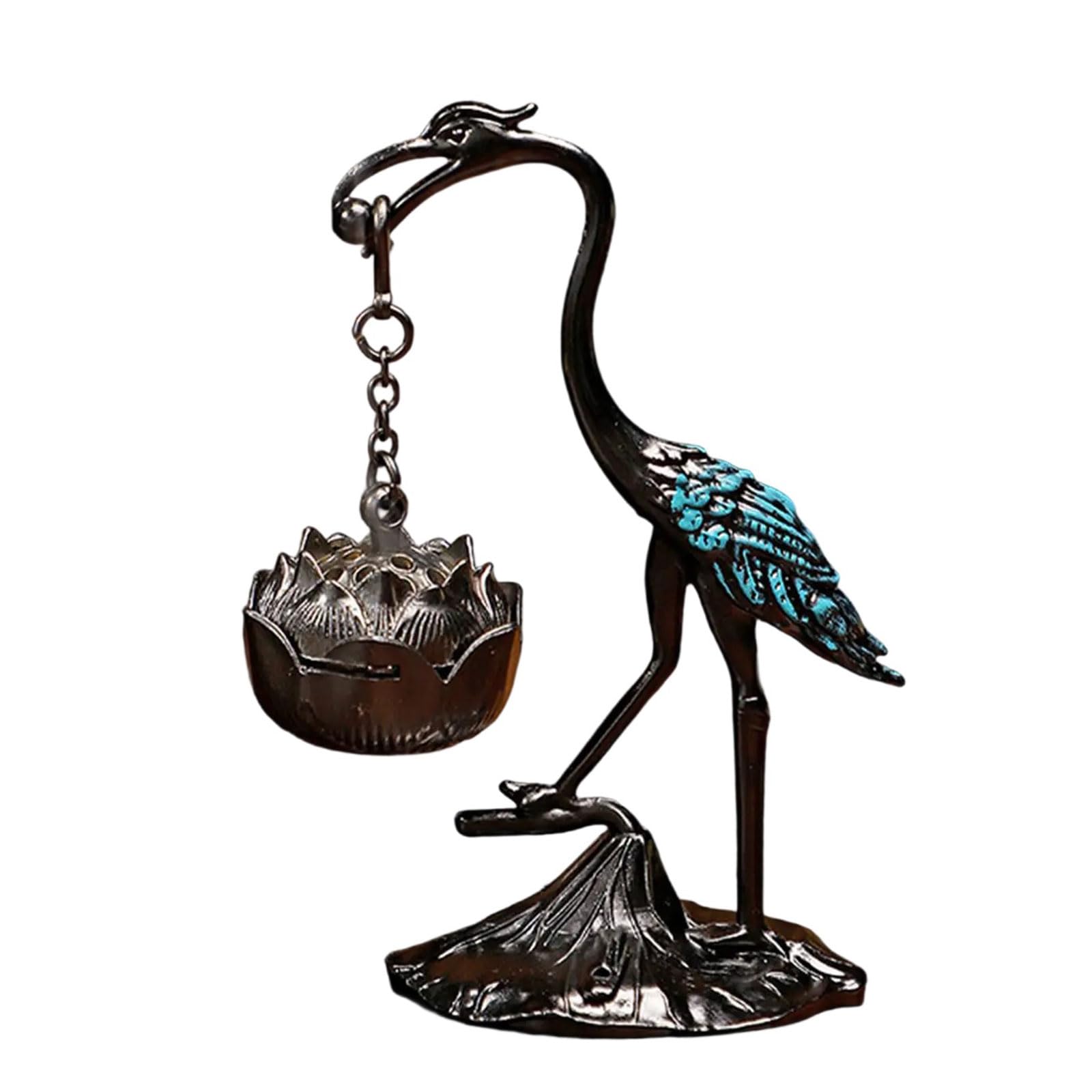 Antique Metal Cranes Shape Incenses Burners Hanging Aromatherapies Holder for Tranquils Space in Homes and Offices Metal Incenses Burners