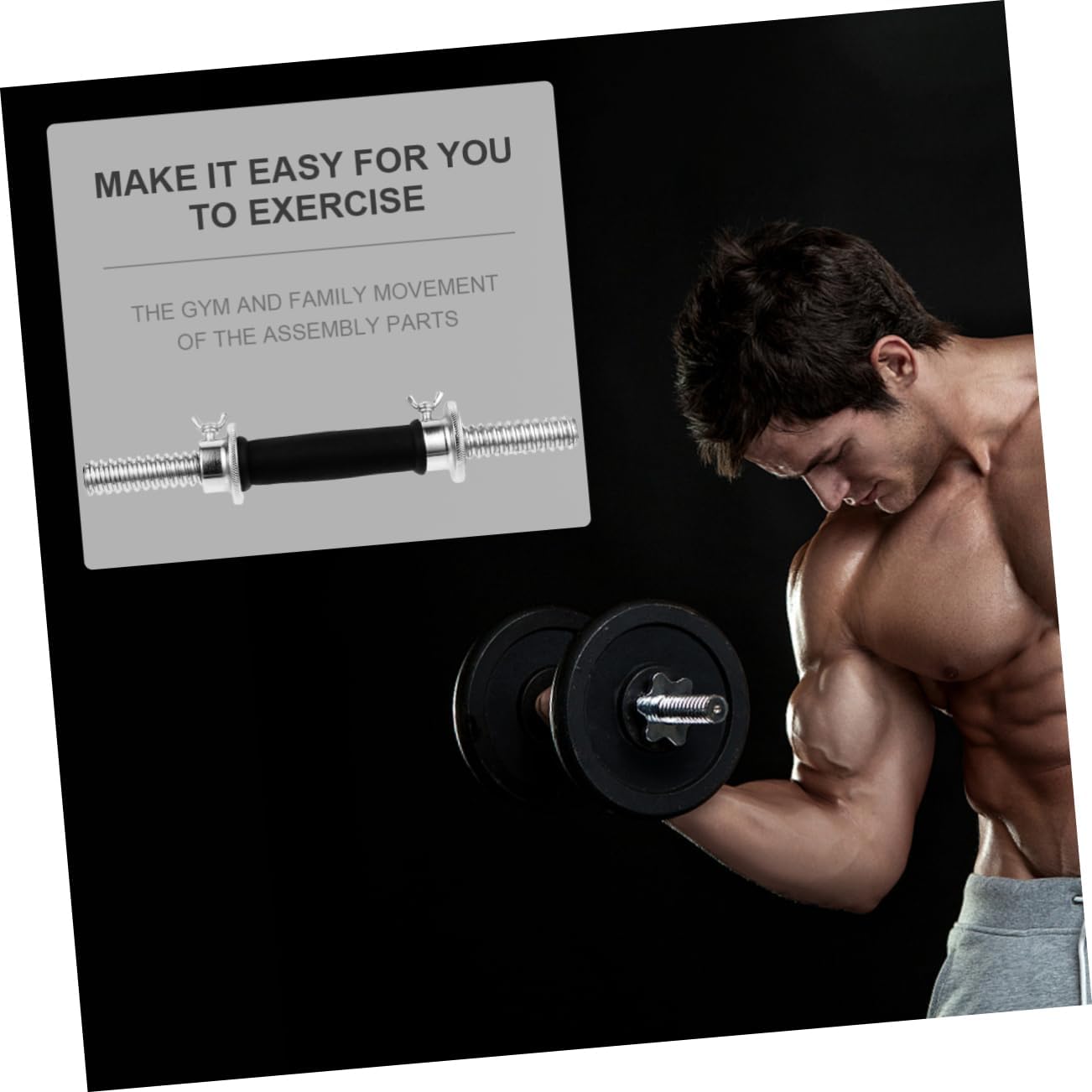 1pc Electroplating Dumbbell Bar Rubber Grip Fitness Rod for Home Strength Training Construction Versatile Exercise Equipment Accessory