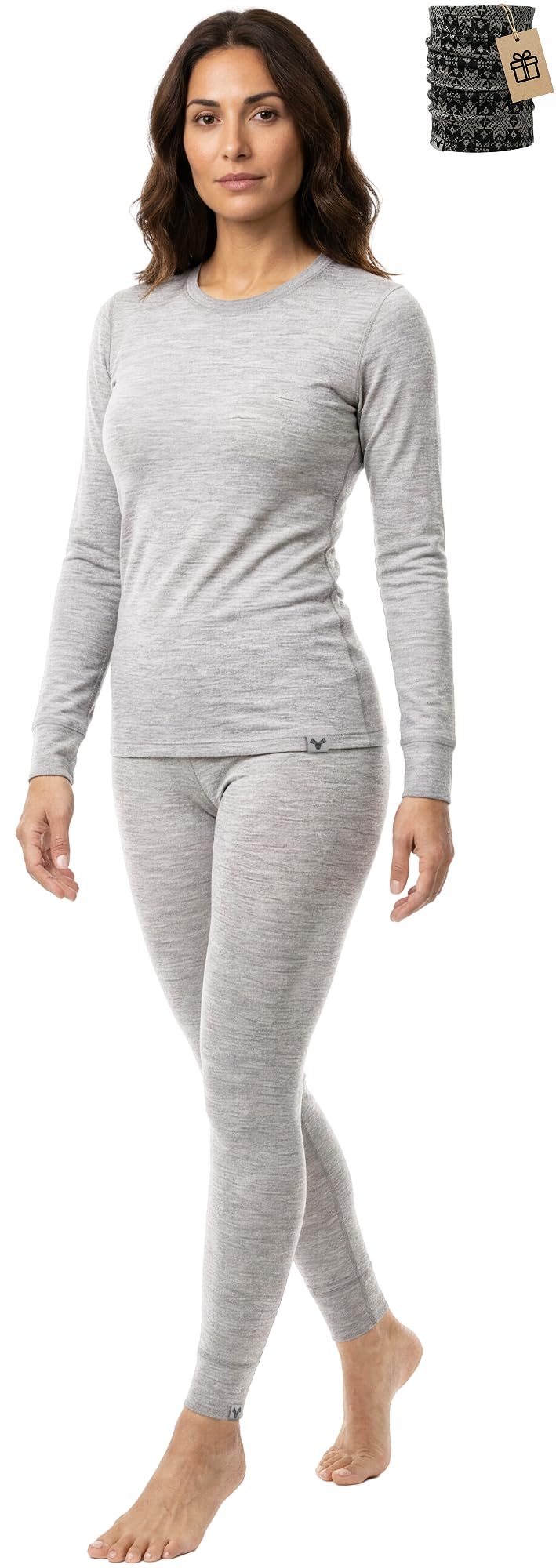 MERINNOVATION Merino Wool Base Layer Set for Women Size M 100% Merino Wool Thermal Underwear Sets Lite - Midweight Top, Bottom