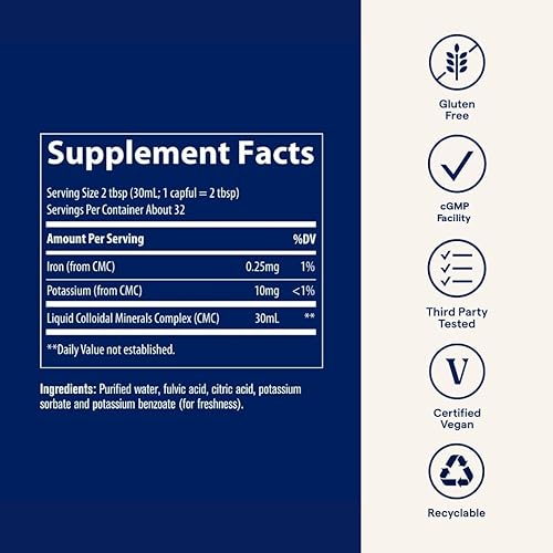 Miniatura 5 de Trace Minerals Suplementos líquidos de minerales coloidales | Líquido de minerales coloidales, derivado de plantas, minerales veganos naturales,