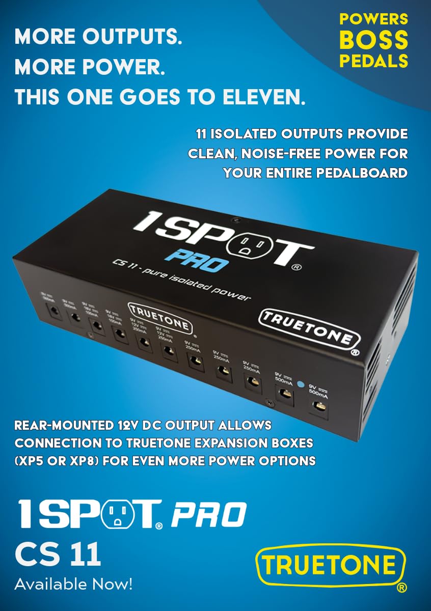1 SPOT Pro CS11 erweiterbares Gitarrenpedal-Netzteil | 11 isolierte Ausgänge, 9 V, 12 V, 18 V, Studio-Leistung für Ihr Pedalboard