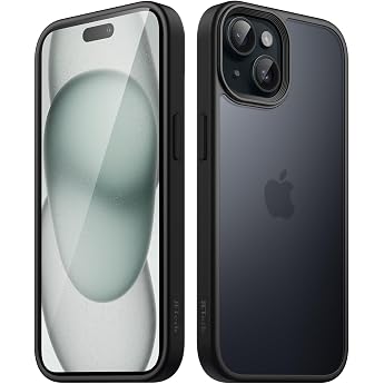 JETech Matte Case for iPhone 15 - Black | Robust protection, matte back, anti-fingerprint, shockproof design