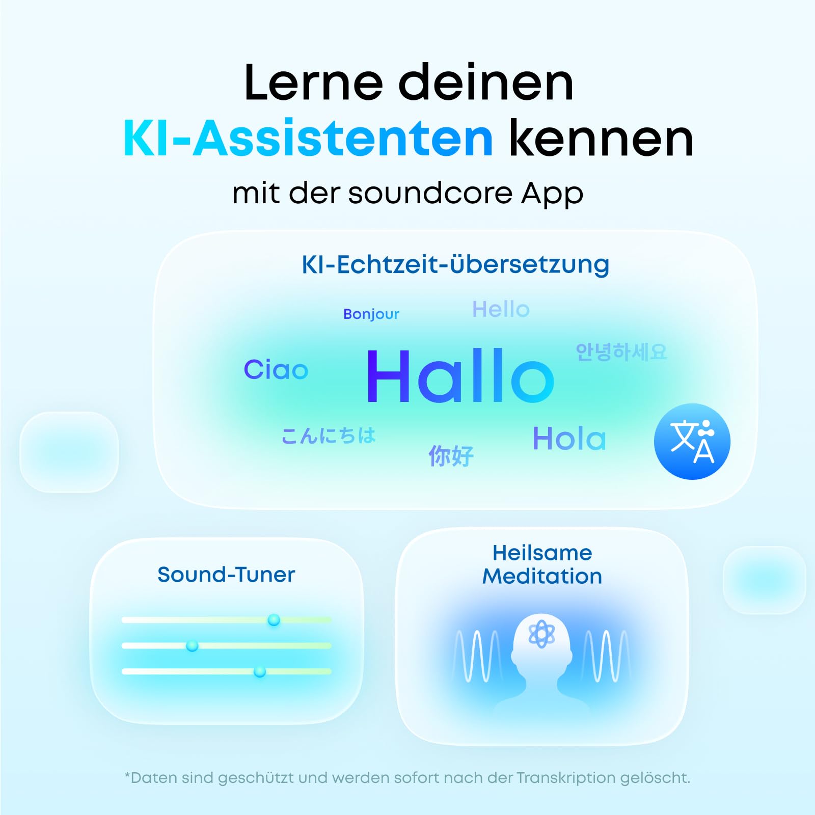 soundcore P40i by Anker, Wireless Earbuds mit Noise Cancelling, Adaptive Geräuschunterdrückung, BassUp, 60h Spielzeit, 2-in-1 Hülle und Smartphone-Ständer, IPX5, kabelloses Aufladen, Bluetooth 5.3