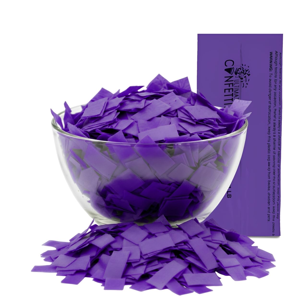 Ultimate Confetti - Rectangular Purple Tissue Paper Confetti - 1 lb