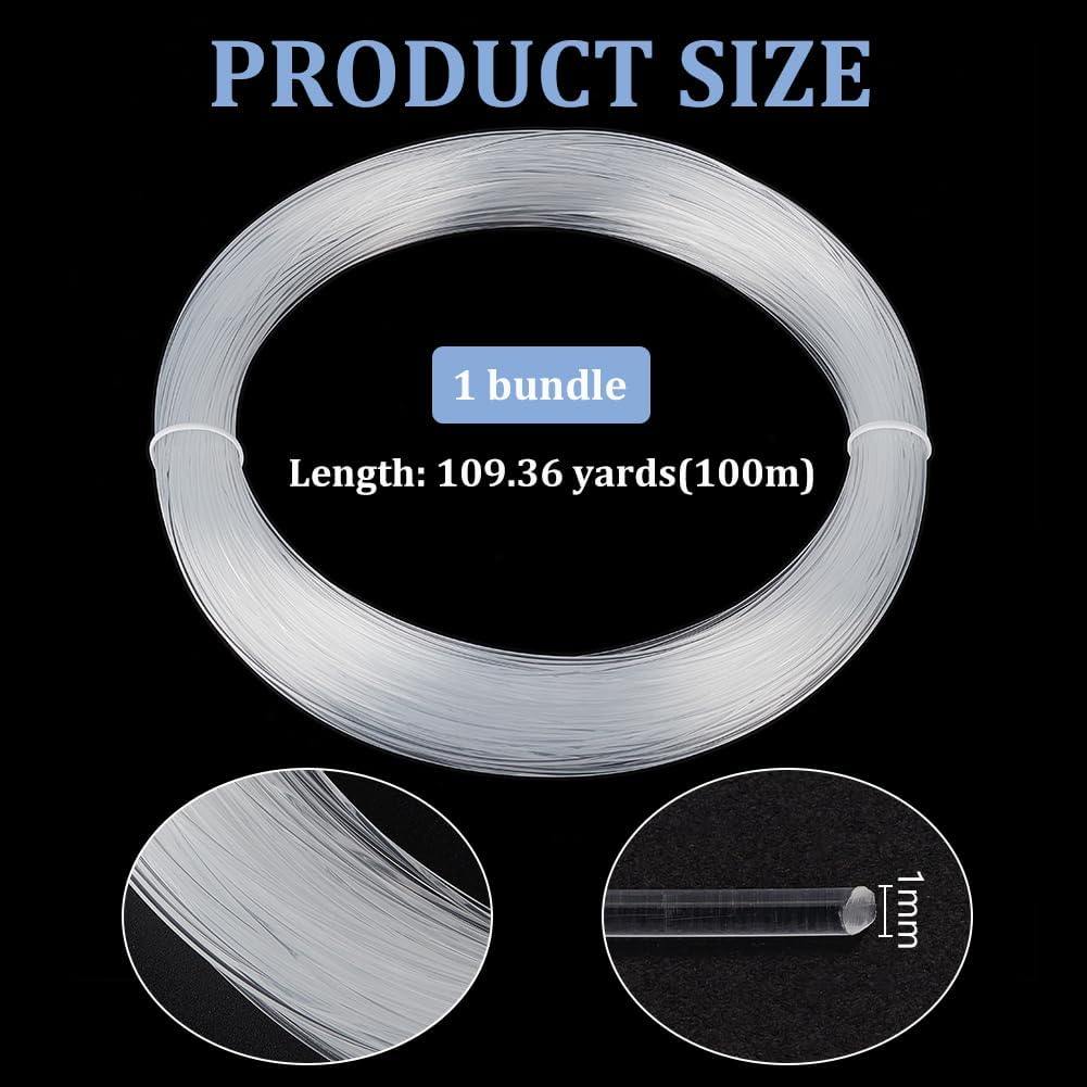 BENECREAT 110 Yards Fursuit Animal Whiskers for Crafts Needle Felting, 1mm in Diameter Clear Craft Animal Whiskers, Simulated Animal Whiskers for Kittens, Mouse, Rabbit, Puppets