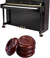 Vista 5 de Copas de piano para piano vertical de madera, protectores de suelo de patas de piano con protectores de piso de espuma antideslizante y antirruido
