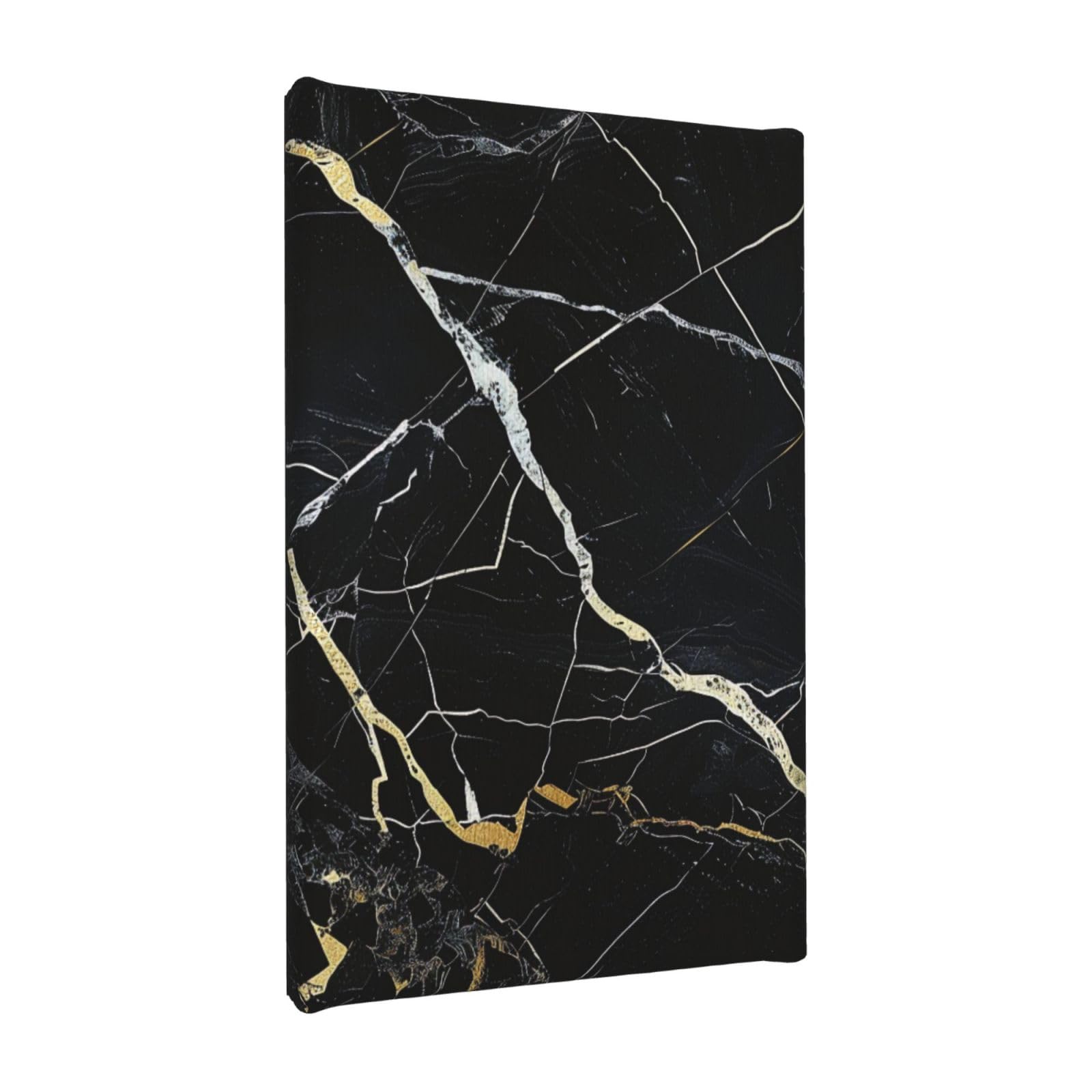 YKLJG Black Marble Printed Wall Art Canvas Painting 20x30 CM Wooden Framed Picture Painting Artwork Prints for Bedroom Kitchen Home Office Decor
