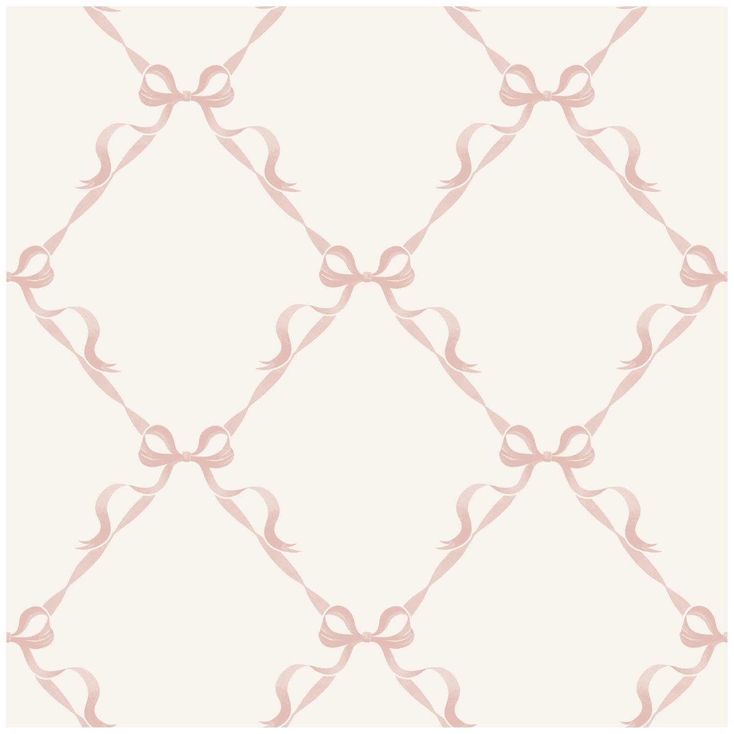 YöL Tied with A Bow Cream Pink Wallpaper - Washable Paste The Wall - 10.05m x 53cm Roll - Bedroom Living Room Kids Room Toy Room - Contemporary Sophisticated Versatile 14032