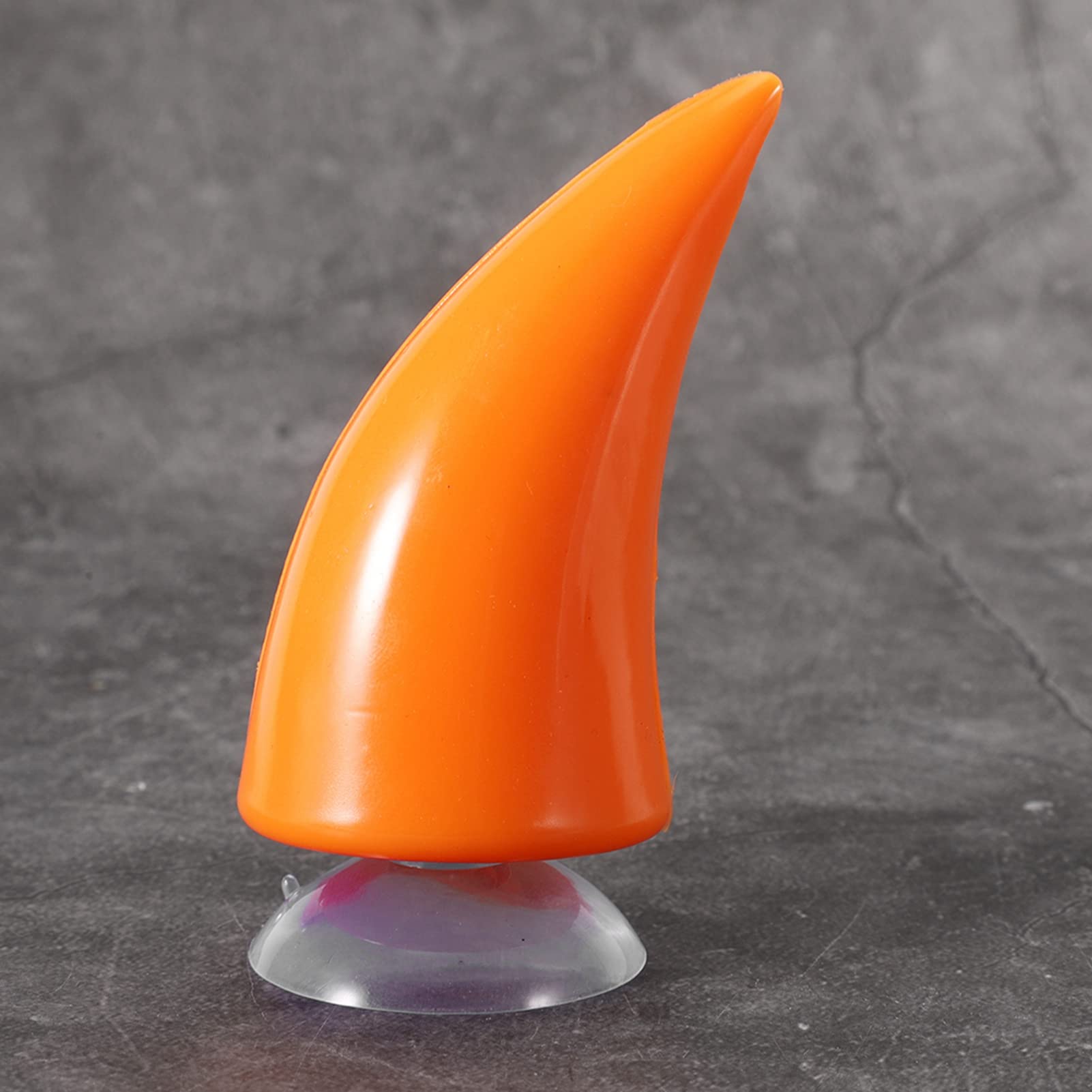 Orange Silicone Devil Horn Helmet Decor – 8cm, Rubber Suction Cup, 1 Pair, China Made