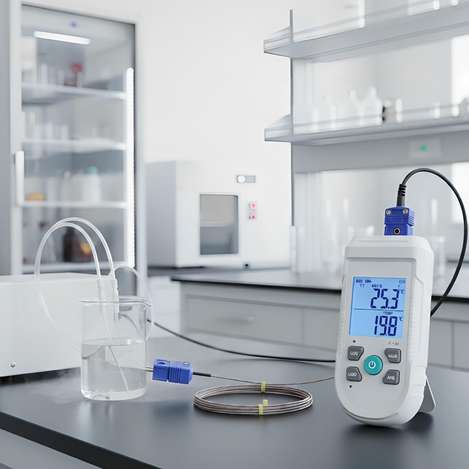 Mini T-Typ Thermoelementdraht-Steckverbinder, präziser T-Typ Thermoelement-Stecker zur Temperaturmessung, mit Metallstiften, sicherem Schraubverschluss, ideal für Kühlung