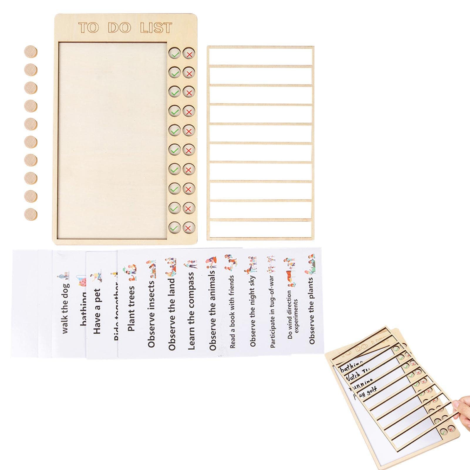 PIGMANA To-Do List Checklist Board - Daily Task Tables for Adults | DIY Detachable RV Checklist My Chores Checklist for Check Items and Form Good Habit