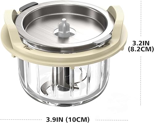 Miniatura 3 de Cuenco de vidrio de repuesto con asa, hoja y cubierta antiderrames para alimentos para bebés, accesorios esenciales para la preparación de comidas