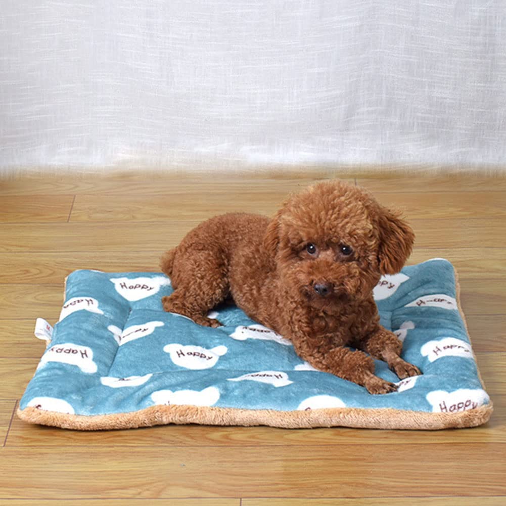 DAIHAN Dog Bed Mattress Multipurpose Machine Washable Cat Bed Blanket Puppy Mat Cushions for Small/Medium/Large Dogs and Cat Cages,Blue,42x54cm