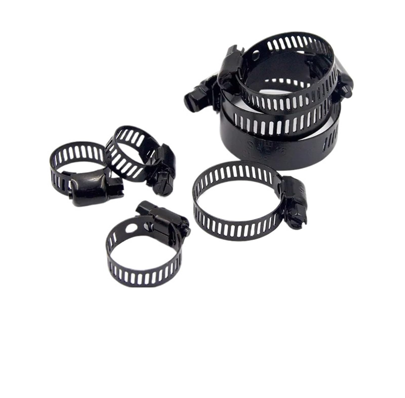 Hqycl One Color 10Pcs Adjustable 6-38Mm Stainless Steel Drive Hose Clamps Fuel Line Worm Clips Hose Clamps Clips Cooling System Accessories(19-29Mm)