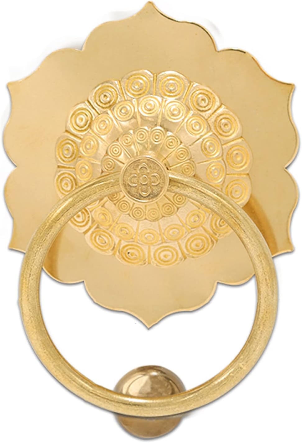 Door Knocker,1 Pair Antique Ring Door Knocker, Flower-Shaped Brass Door Knockers, Retro Bronze Anti- Door Handle for Courtyard Wood Front Door Porch, Home Decor Accessories