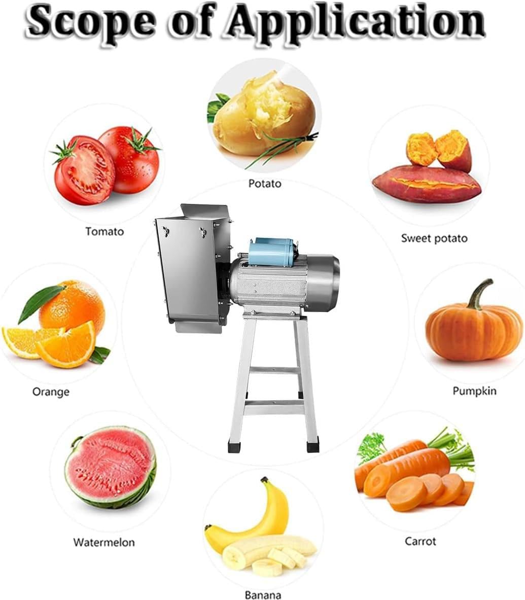 Professioneller elektrischer Kartoffelstampfer, 1100 W Kartoffelstampfer aus Edelstahl, Präzisionsmahlwelle und -Getriebe, Produktionseffizienz 100–200 kg/Stunde, für Knoblauch, Tomaten
