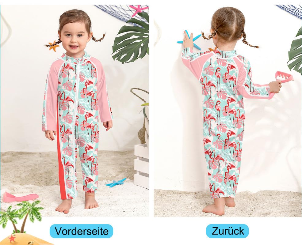 BesserBay Baby Rashguard UPF 50+ kostium kąpielowy z długim rękawem, zamek błyskawiczny, 0-36 miesięcy