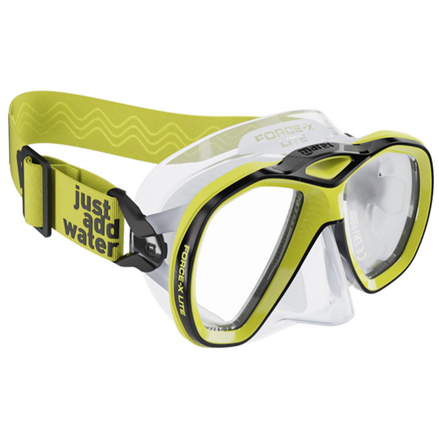 Mares Force X Lite Masque de Plongée, Noir, Mono Silicone (Trasp/Giallo)