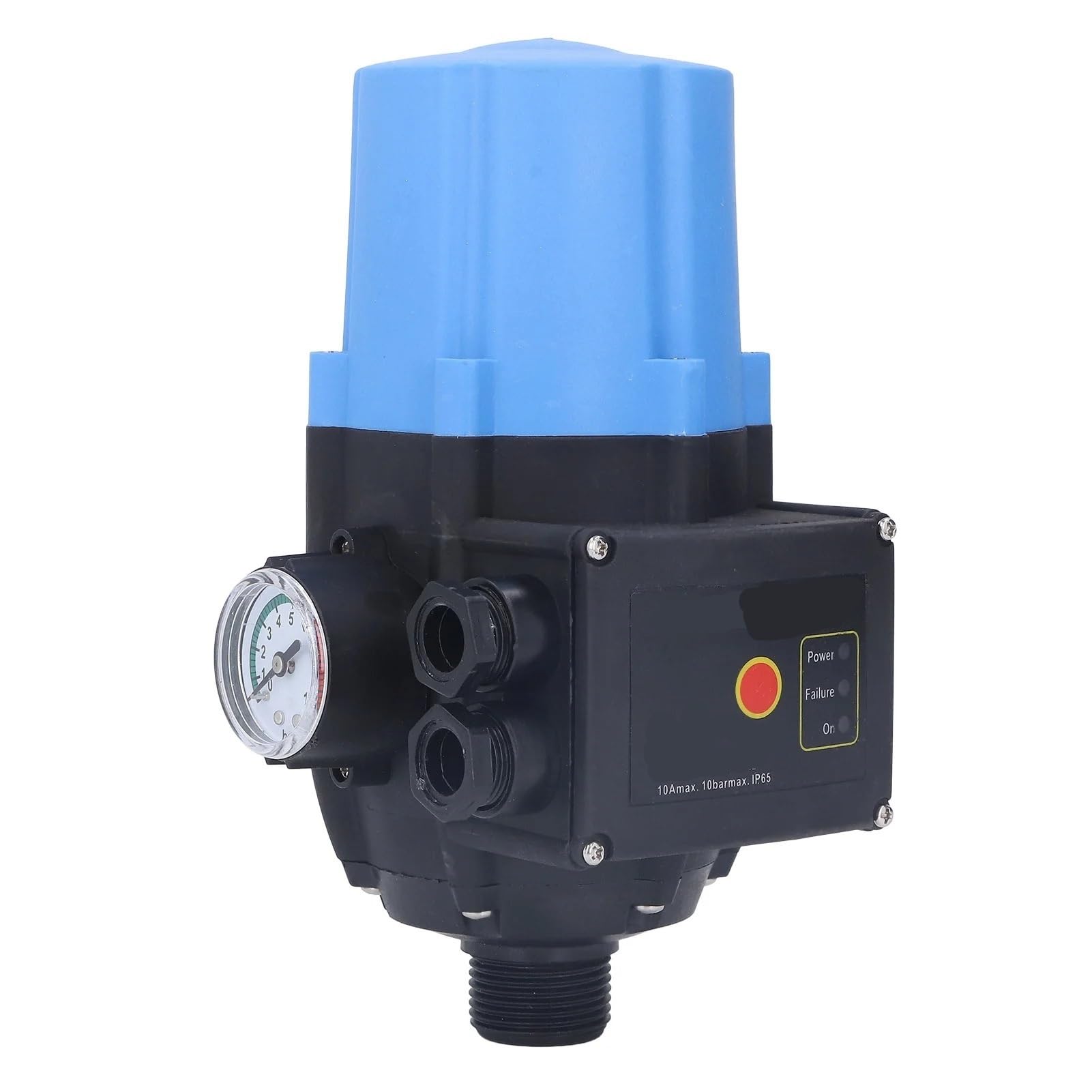 Bgaza One Color 10A 10Bar Water Pump Pressure Control Switch, G1 Electronic Automatic Controller With Gauge, Adjustable Pressure Regulator For Self-Priming