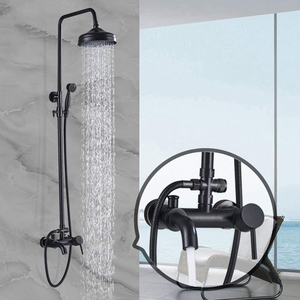 Système de douche pluie avec mitigeur mural et pommeau à main 3 jets