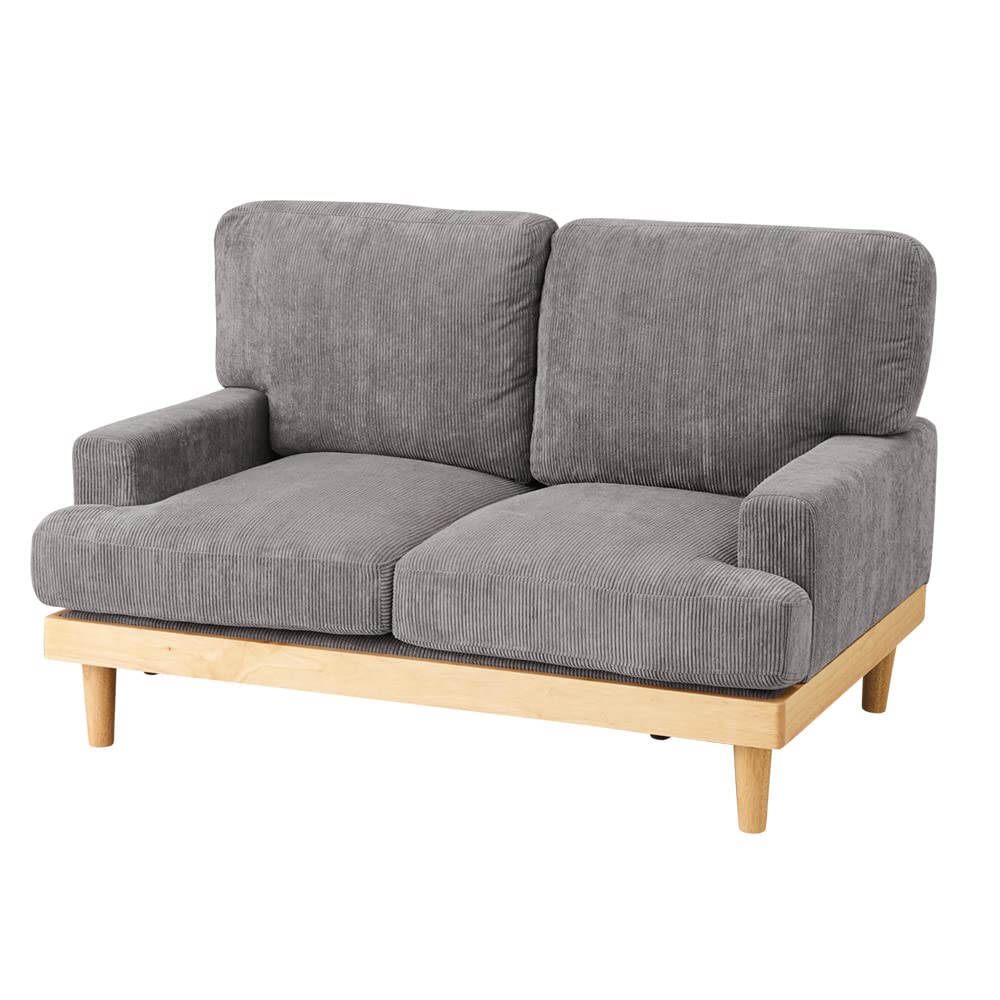 グレーソファ コーデュロイ 2人掛け