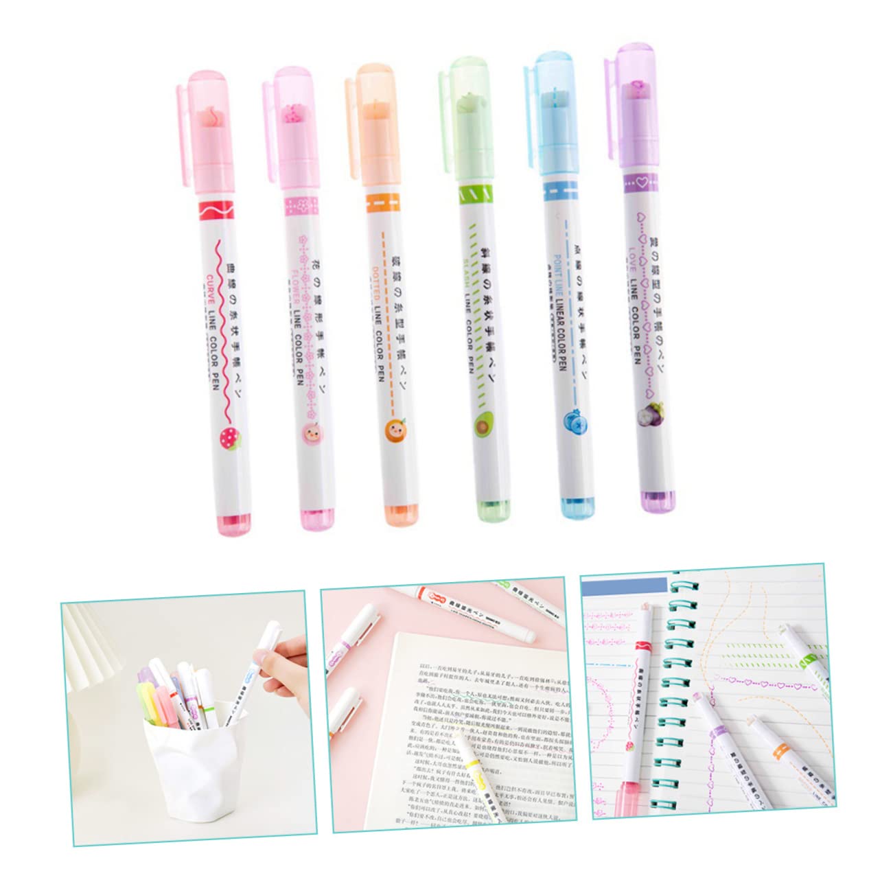 STOBOK 12stücke Teiliges Set Handgezeichneter Highlighter Pens Leuchtenden Farben Schnelltrocknende Marker Für Notizen Zeichnungen Und Kreative Projekte Für Schüler Und Studierende