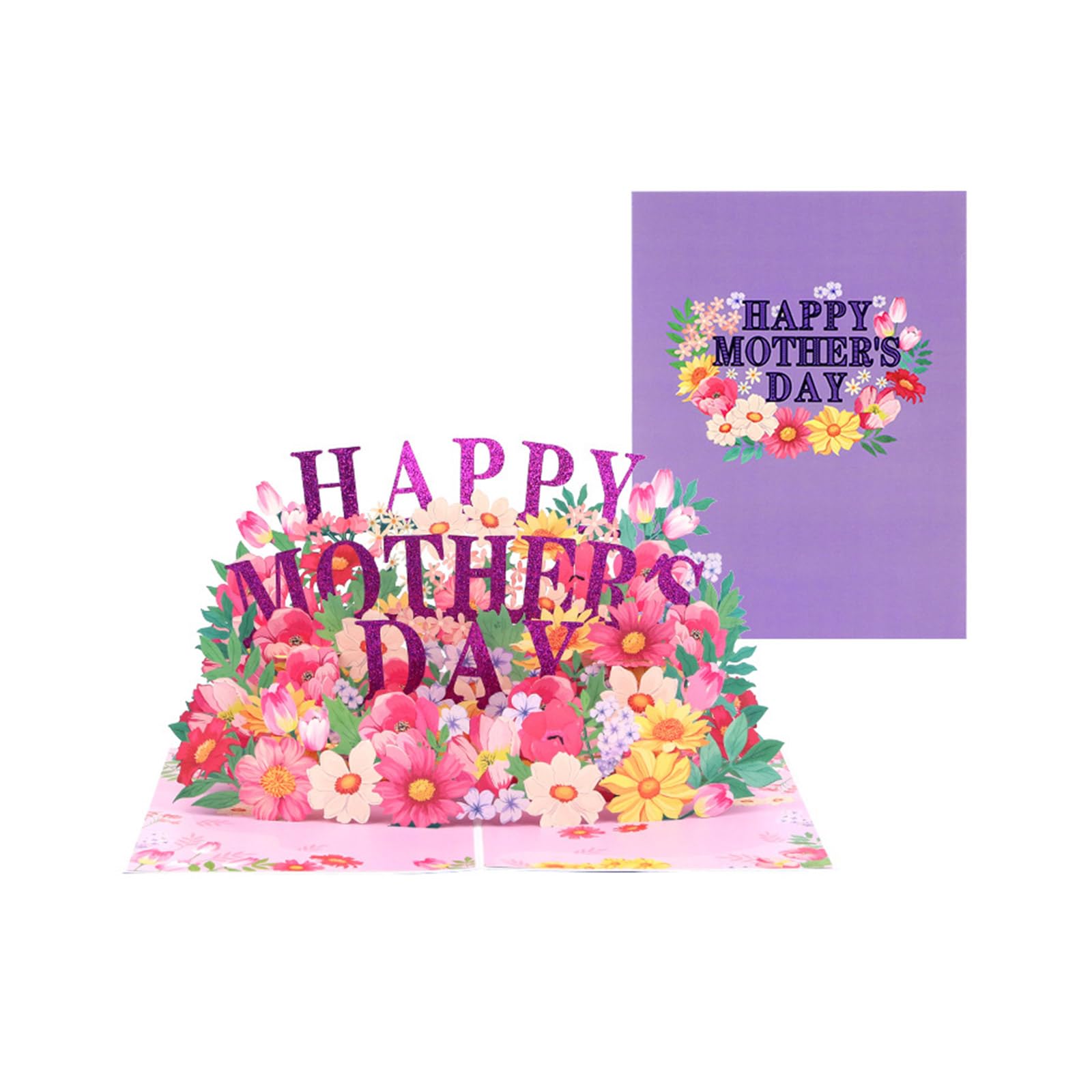 Buxuaaaa Artistic 3D Popup Mother ' s Day Card with Envelope Greeting Card for Friend Elegant Celebration Paper Celebration Greeting