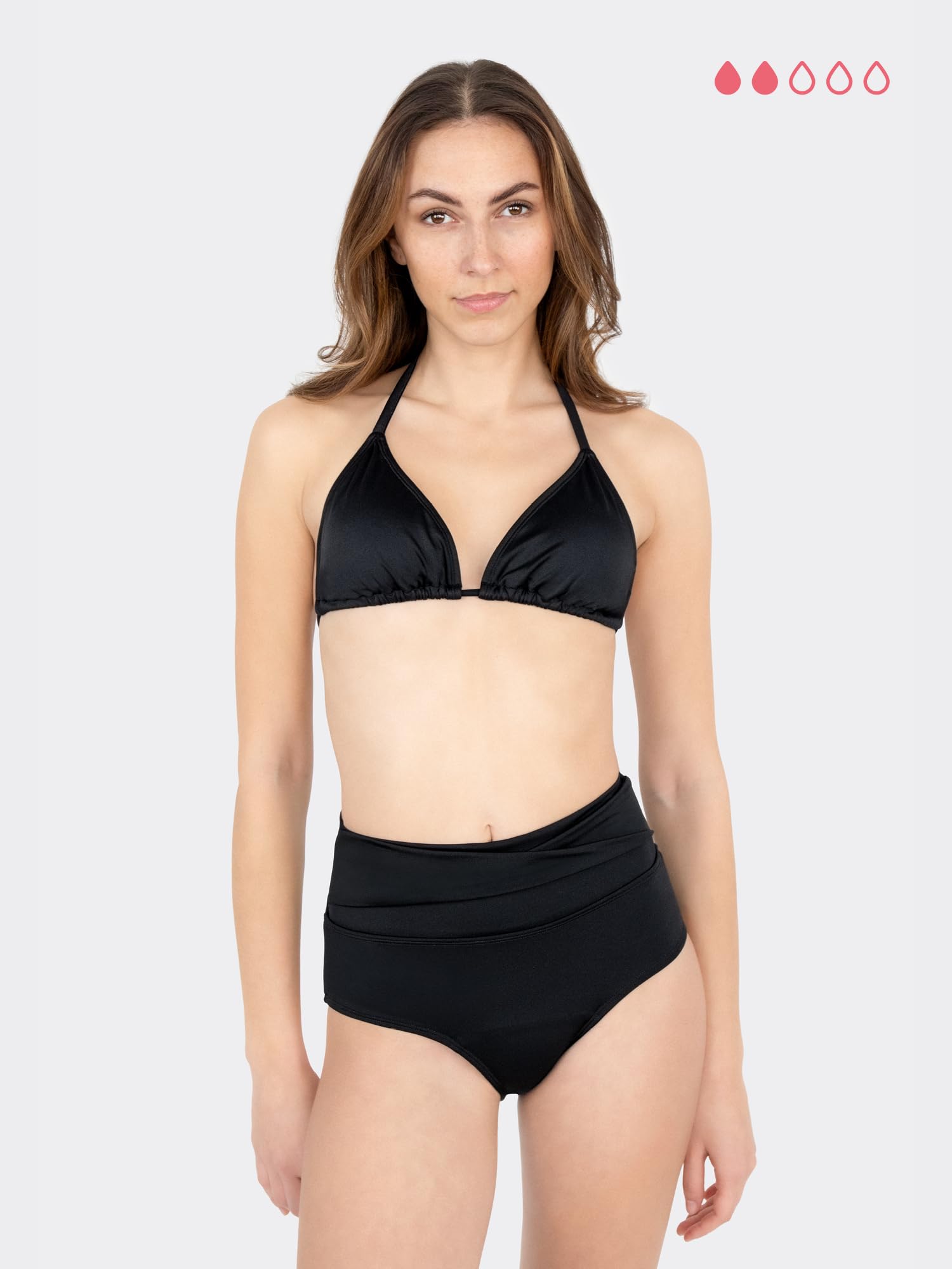 MYLILY Bikini in PU a vita alta, colore nero