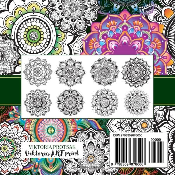 Relaxing Mini Mandala Coloring Book: Portable Travel Size for Stress Relief and Meditation image 3