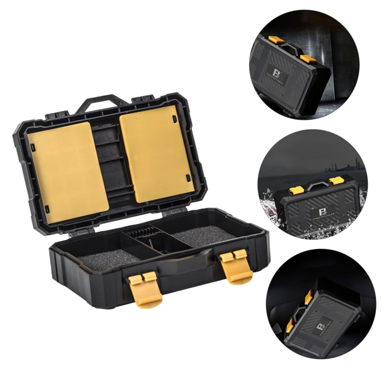 CIYODO 1pc Memory Card and Camera Battery Storage Case -Shock Holder for Photo Memory Storage Compatible Black Design