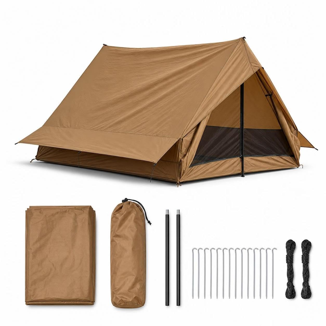 ❗️新品未使用❗️ベージュ テント パイプテント キャンプ 収納袋付き Amazon.co.jp: KLKCMS キャンプテント ソロテント テント 薪