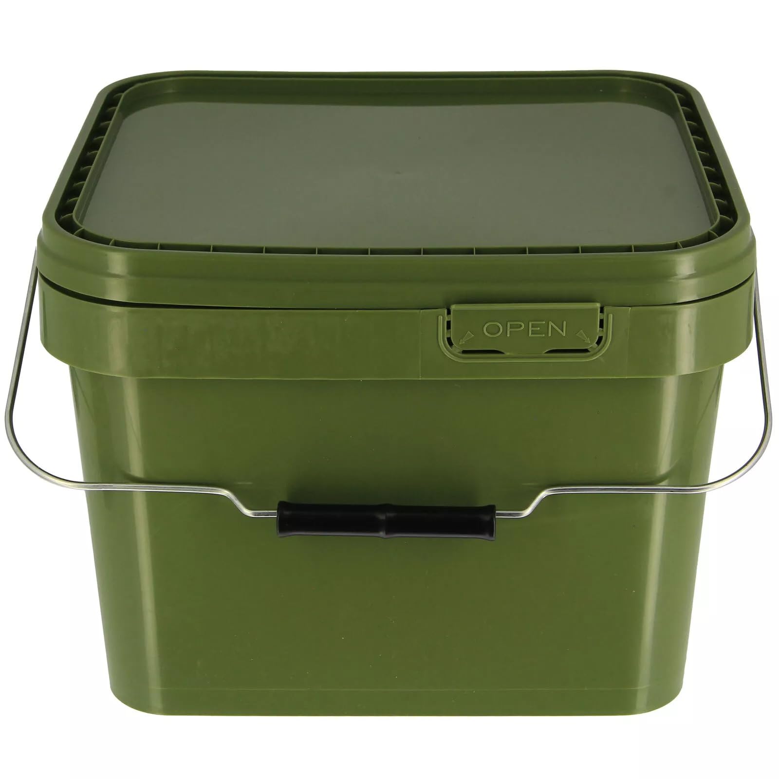 Fishing Bait Buckets Green Square 5L & 10L Litres Boilies Pellets Spod Mix Carp (1, 5 Litre)