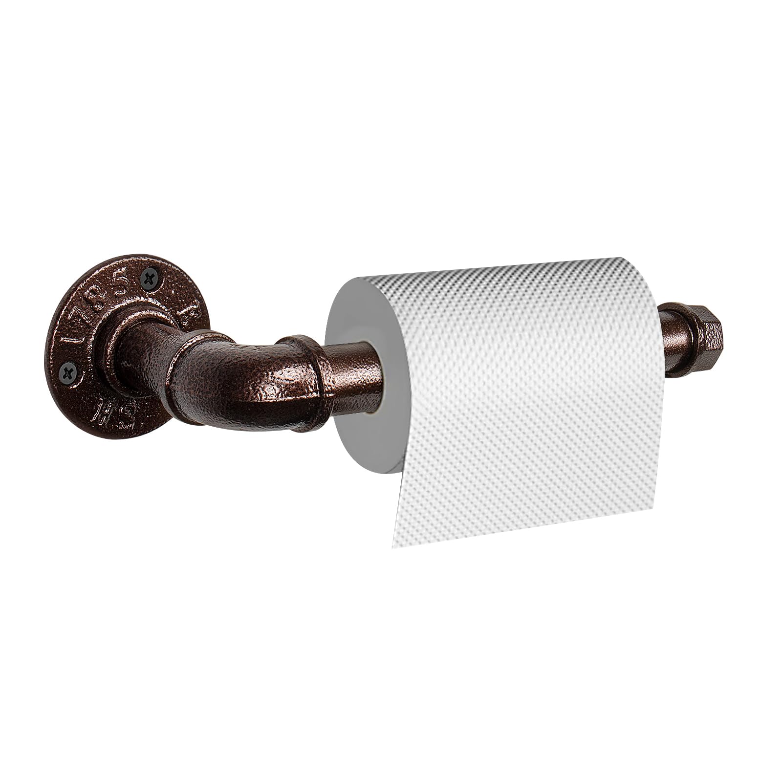 NearMoon Industrial Pipe Toilet Paper Holder, Heavy Duty DIY Toilet Roll Holder for Bathroom, Living Room and Kitchen, Vintage Rustic Iron Style Rustproof Bath Hardware, Wall Mounted (Bronze)
