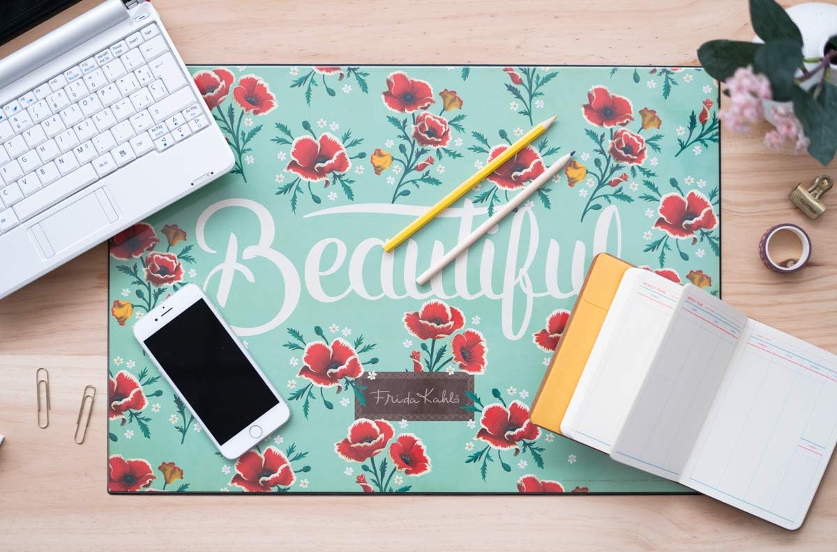Grupo Erik Frida Kahlo Desk Mat | Desk Decor | 13.5 x 19.5 inches - 34.5 x 49.5 cm | Desk Pad | Desk Protector Mat | Cute Stationery | Back to School Supplies | Frida Kahlo Gifts