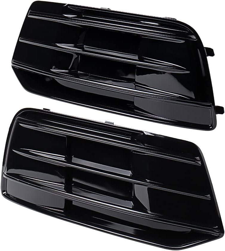 Replacement for Front Bumper Glossy Black Grille 2018 2019 2020 Audi Q5 Driver Passenger Side AU1038145 AU1039145