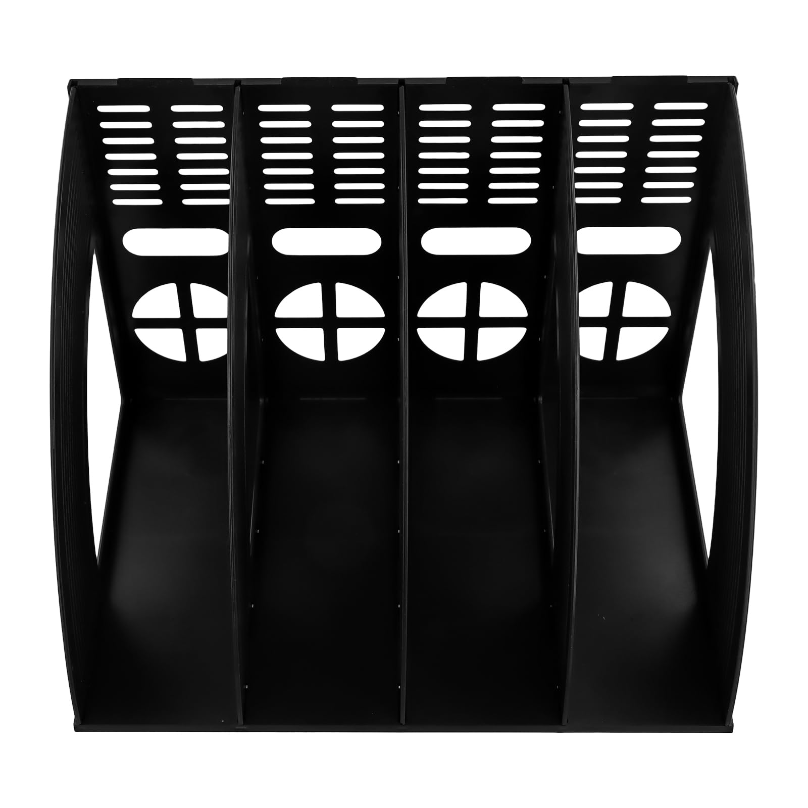 Soporte de 4 Compartimentos para Revistas, Revistero Archivador Plastico, Titulares Documento Pantalla Divisores Gabinete Rack de Almacenamiento caja Organizadora, para Oficina Escuela (Negro)