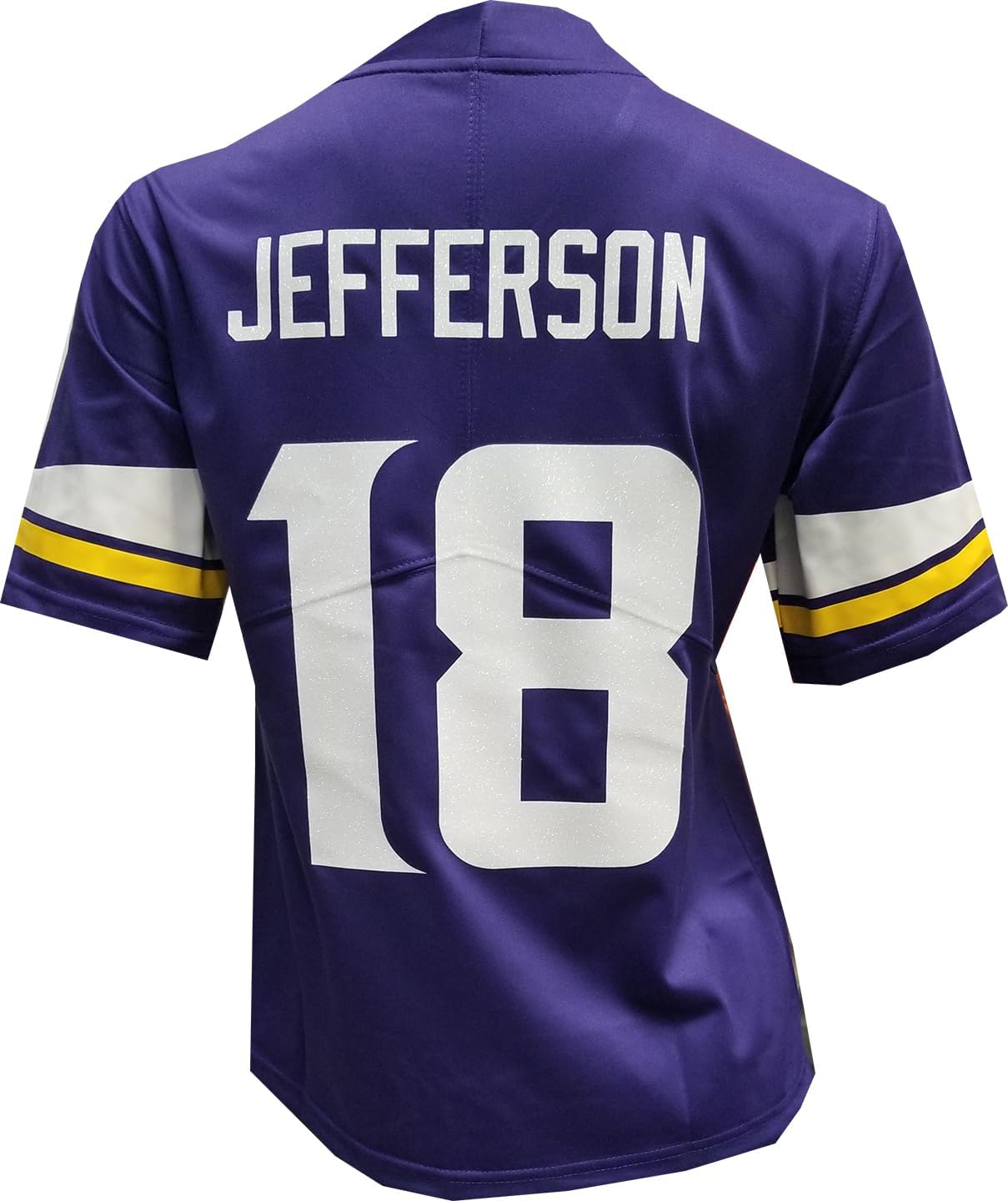 Custom Womens Blinged Justin Jefferson Purple Jersey Glitterflake Numbers/Naame