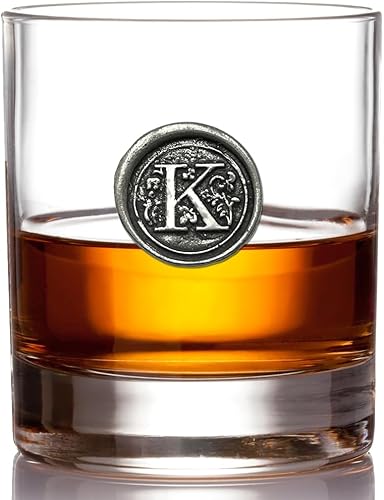 Miniatura 19 de English Pewter Company Vaso de Whisky Old Fashioned Rocks de 11 onzas con Inicial de Monograma - Regalos Únicos para Hombres - Regalos