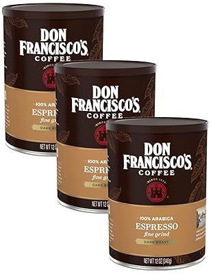 Don Franciscos Espresso Dark Roast Ground Coffee, 12 oz Can Pack of 3