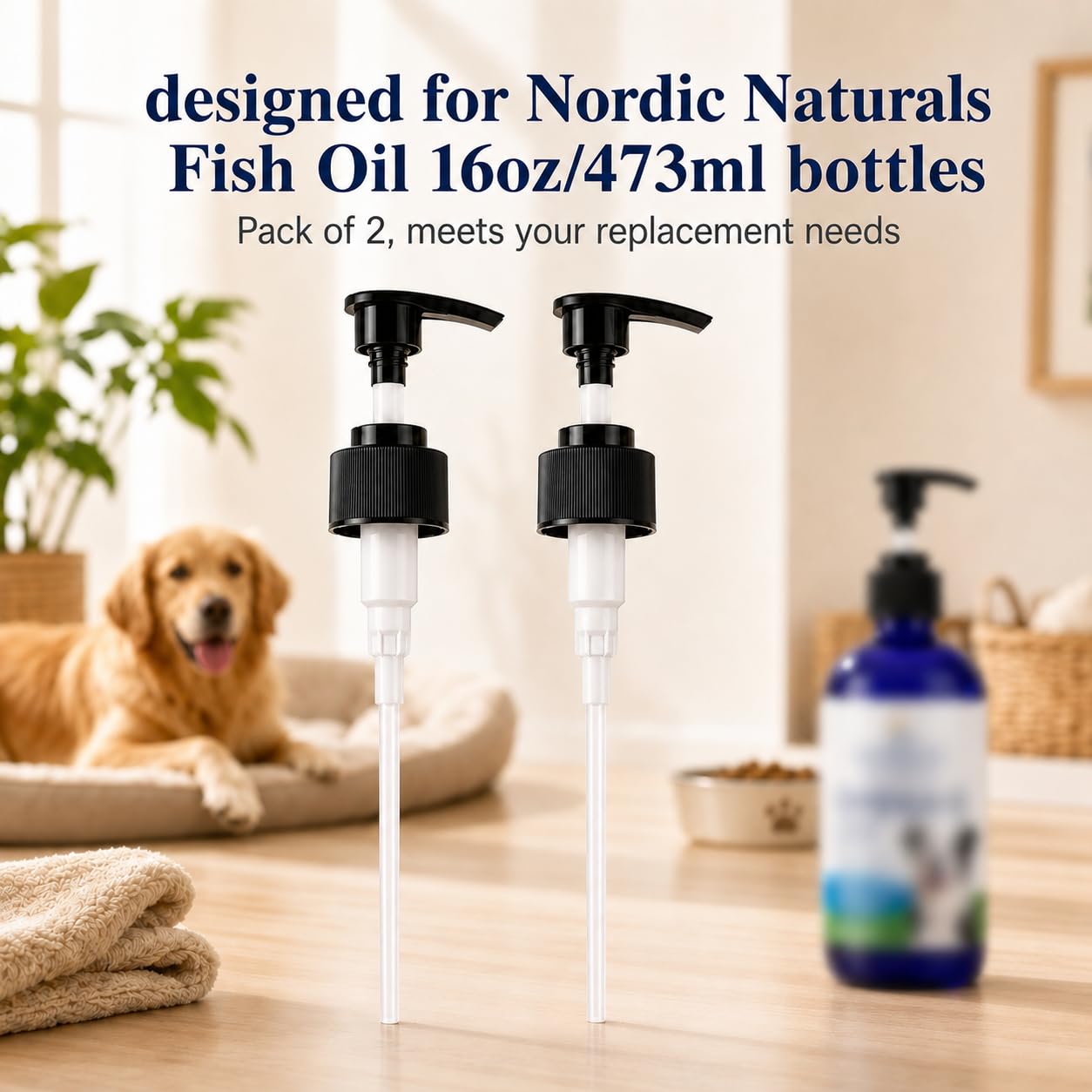Replacement Pump For Nordic Naturals Pet Fish Oil 16oz/473ml, 2Pcs — Amazon image 5