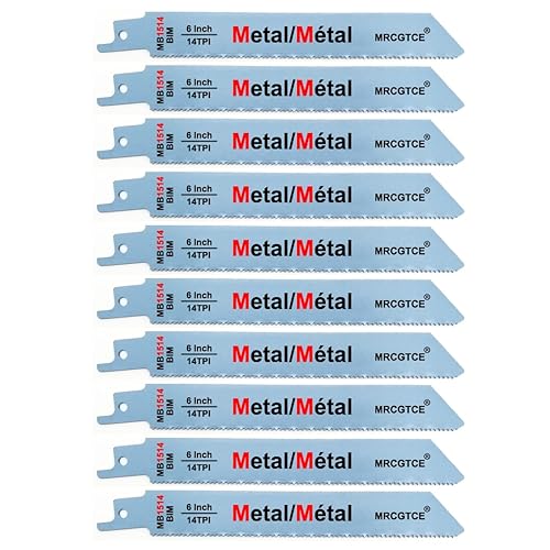 Miniatura 9 de Hoja de sierra recíproca de corte de metal, hojas de sierra recíproca bimetálicas 14TPI de 12 pulgadas (10 unidades)