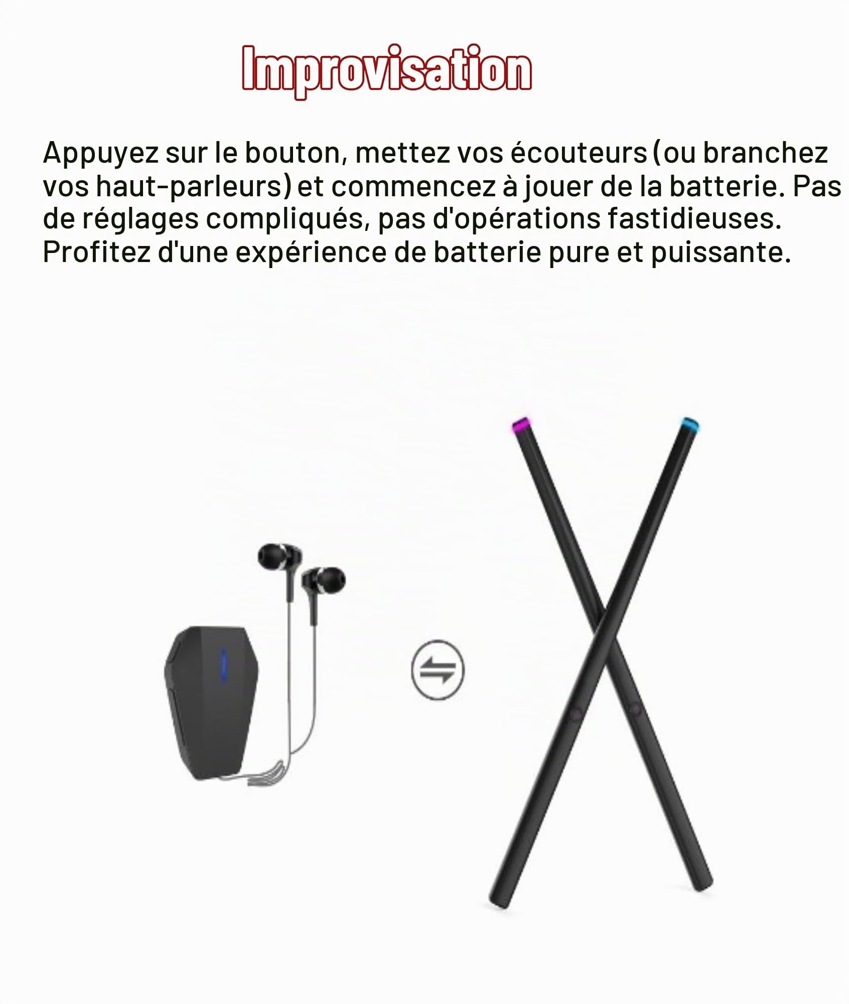 Batterie électronique – 9 Types de Batterie Virtuelle Portable, Machine à Percussion Numérique de Poche avec Leçons, Support MIDI pour Professionnels, Cadeaux, Adultes, Enfants