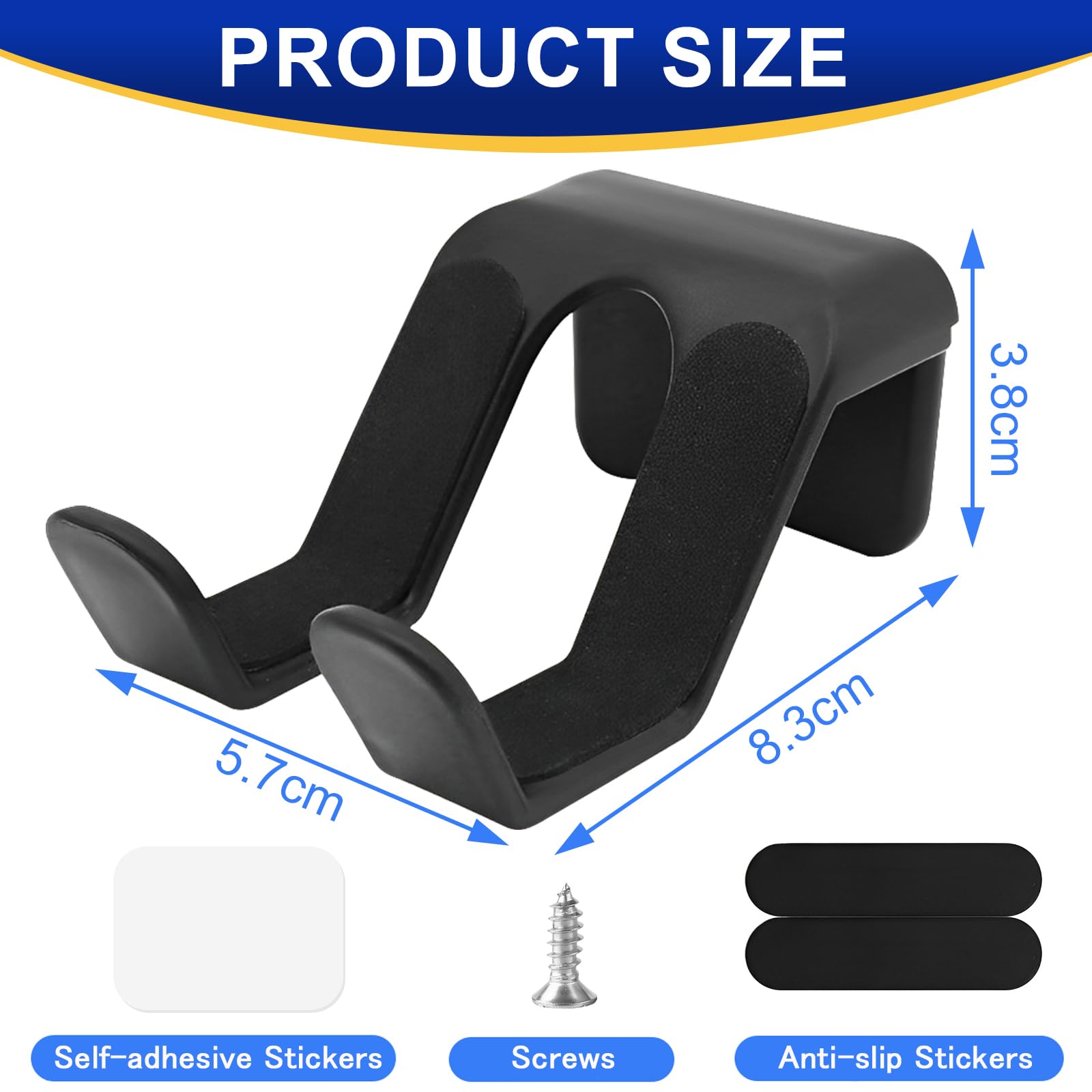 Cozycase Universele Wandhouder voor PS4/PS5/Xbox/Switch Controller en Hoofdtelefoon (1 Stuk, Zwart