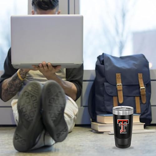 Miniatura 7 de Game Day Outfitters Texas Tech - Vaso de viaje negro de 20 onzas, vaso de acero inoxidable de doble pared con tapa acrílica, rojo Raiders para