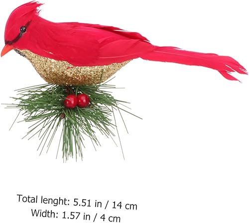 Miniatura 9 de Abaodam 4 piezas de Navidad rojo cardenal pájaro decoraciones de Navidad adornos de árbol de Navidad decoraciones de Navidad con clip en