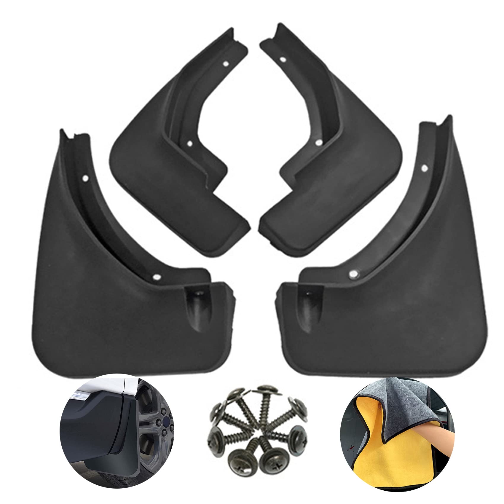 LIUTA 4Pcs Car Mud Flaps Compatible with VW Passat B7 2011-2014 Front Rear Wheel Mudflaps Mudguards Rubber Durable Splash Guards Fender Full Protection Auto Accessories With Screws